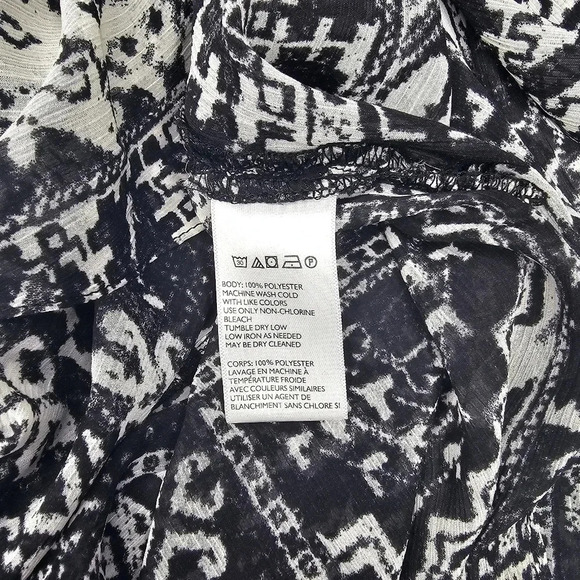 Urban Outfitters Ecote Crinkle Lightweight Kimono Printed Open Front Black OS - Picture 6 of 8